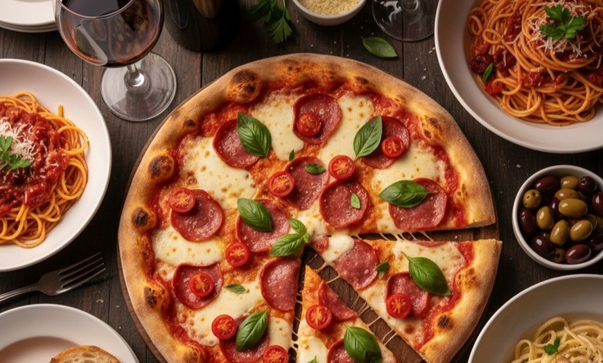 Image 1: Pizza or Pasta with Wine for 1–4 Guests at R & M Italiano