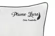 Oreillers ''Plumes'' luxe, housse 100% coton blanc, broderie noire, 100% plumes de canard, Sampur - Second Medium