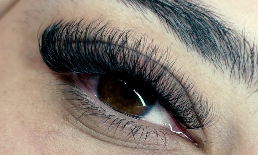 Image 3:  Full Set of Classic Natural set, Volume, or Wet Eyelash Extensions
