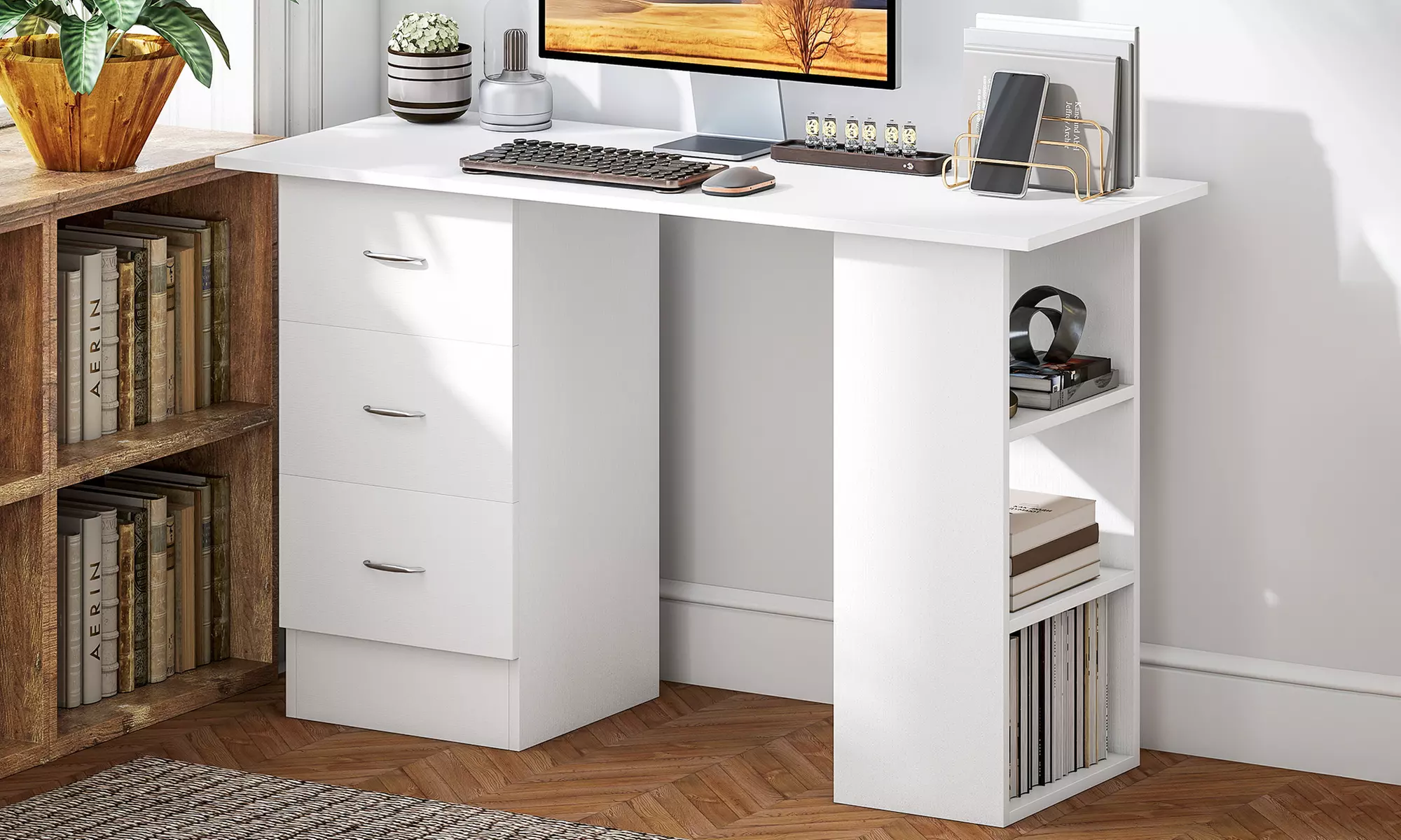 HomCom Computer Desk Table Workstation 120cm