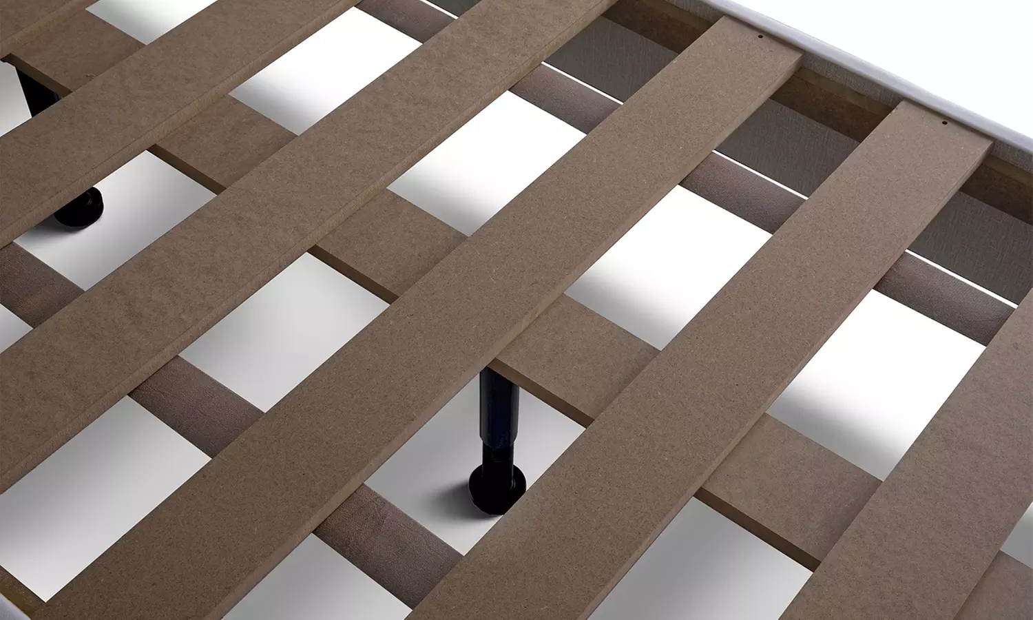 Lit fixe "Triomphe" en similicuir, matelas "Cosmos" en option