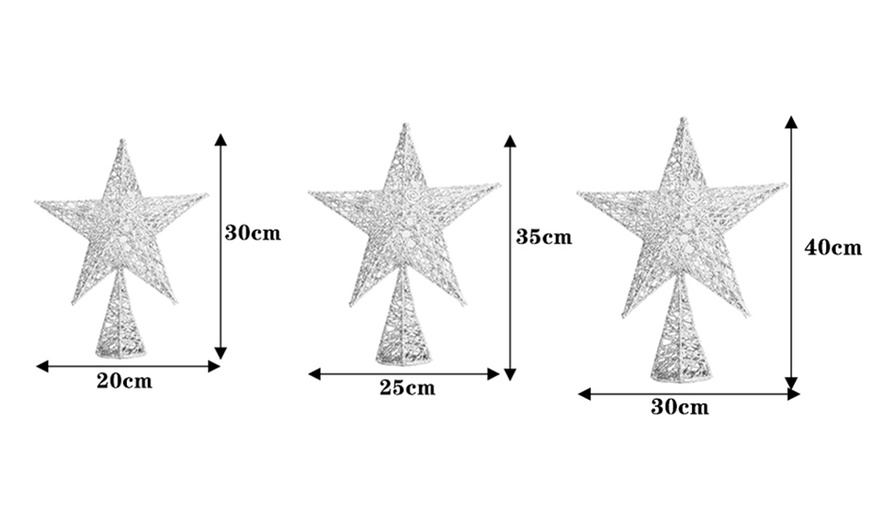 Image 12: Gold and Silver Star Christmas Tree Toppers