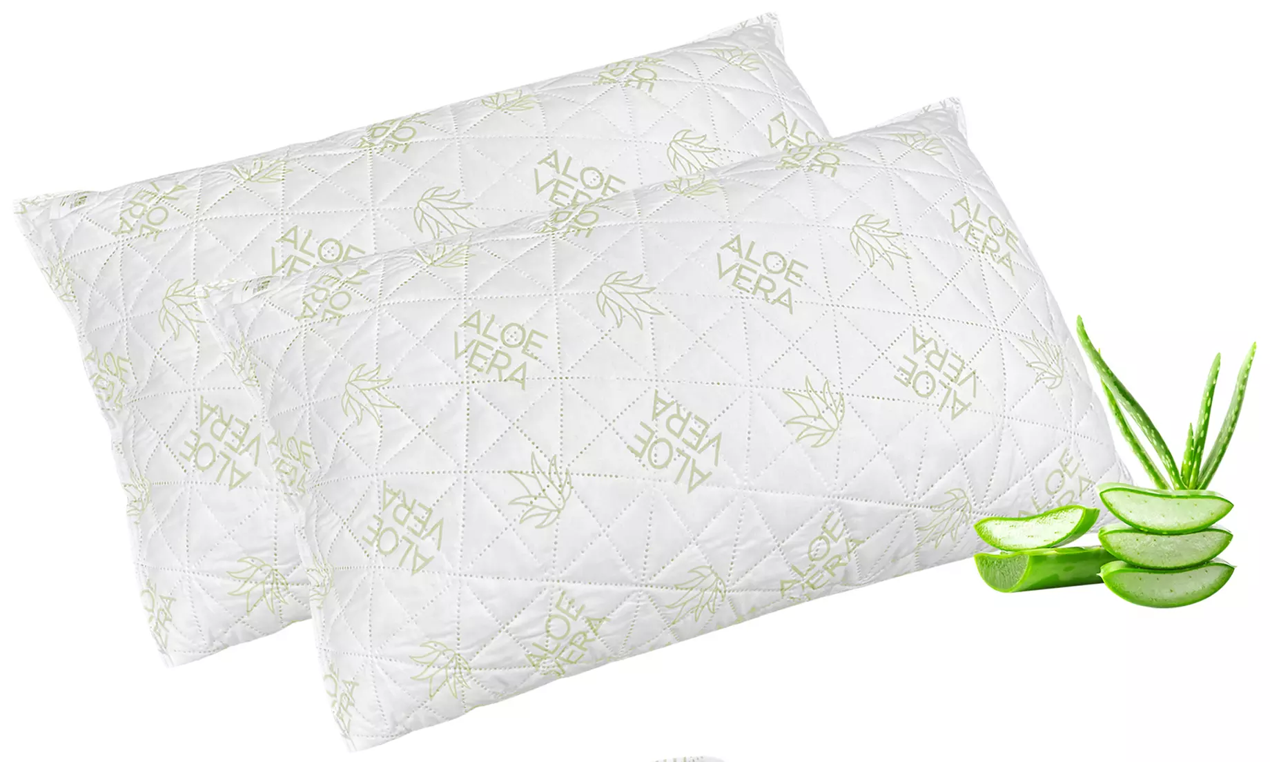 2er-Set Memory-Schaum-Kissen mit Aloe-Vera-Behandlung