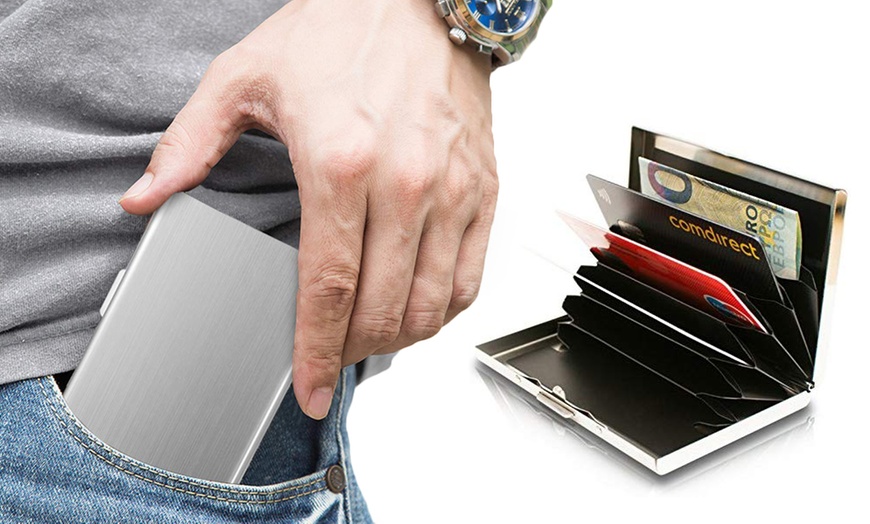 Image 2: One or Two RFID Blocking Stainless Steel Wallets