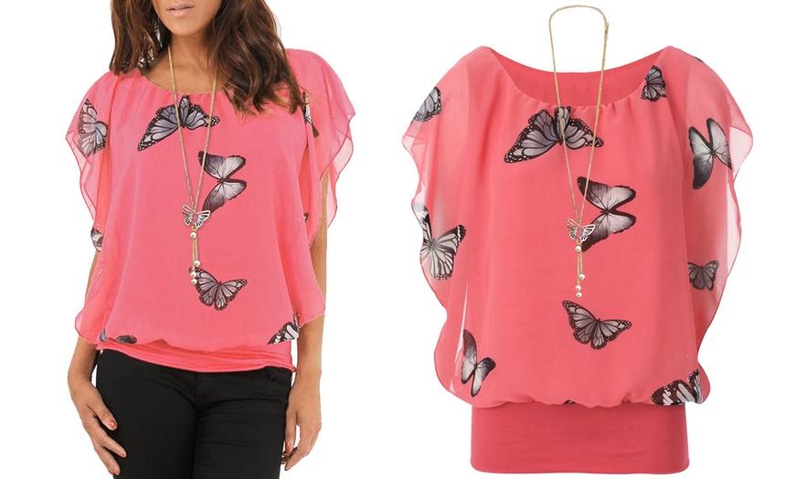 Image 5: Women's Butterfly-Print Top