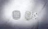1/10 CT Diamond Cluster Halo Cushion Frame Stud Earrings in Sterling Silver