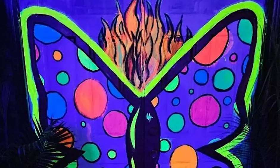 Up to 54% Off NEON Blacklight Paint & Sip at Oblivion Art House