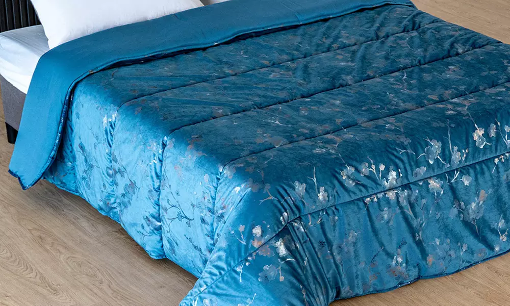 Doppelte Winterdecke aus Samt mit Digitaldruck