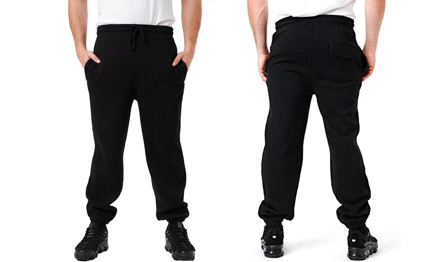 Image 4: Label Apparel Men's Fleece Cuffed Joggers