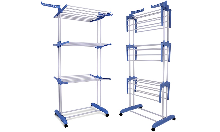 Image 2: Faltbarer Wäscheständer mit mehrstöckiger Struktur