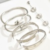 Image 5: Women’s 5-Piece Stainless Steel Cuff and Chain Bracelet Set
