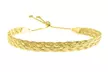 Italian Made Solid sterling Silver Adjustable Braided Herringbone Bracelet - Second Medium