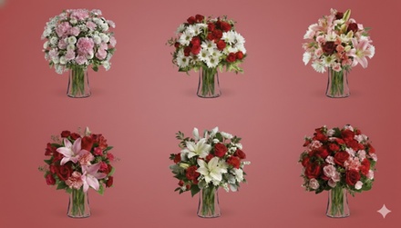 Petals of Love Bouquet with Vase & Standard Delivery Included - Blooms Today - Bouquet Specific Deal