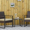 Image 16: Outsunny Square PE-Wicker Bistro Set in black, grey or brown