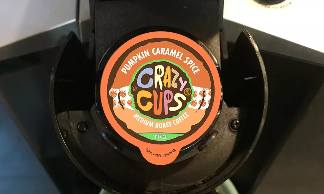 Crazy Cups Decaf Pumpkin Caramel Spice Hot or Iced Coffee K Cups 22 or 80 Count