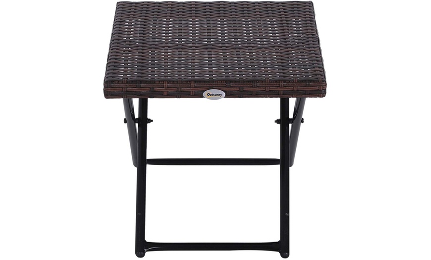 Image 6: Outsunny Rattan-Effect Foldable Coffee Table