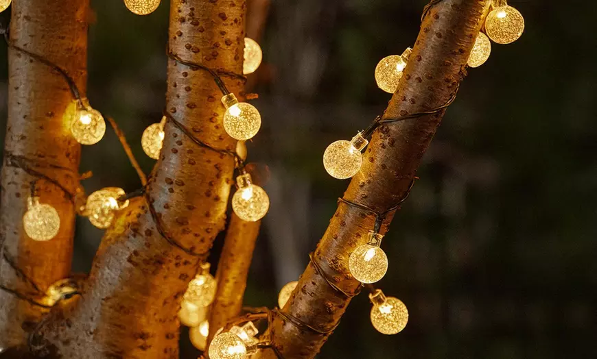 Image 3: Up to 50-Pack Solar-Powered Ball String Lights 