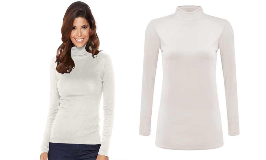 Image 6: Women's Polo Neck Jersey Tops