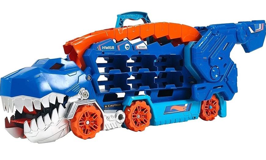 Image 2: Hot Wheels City Mega Dino trasportatore per bambini