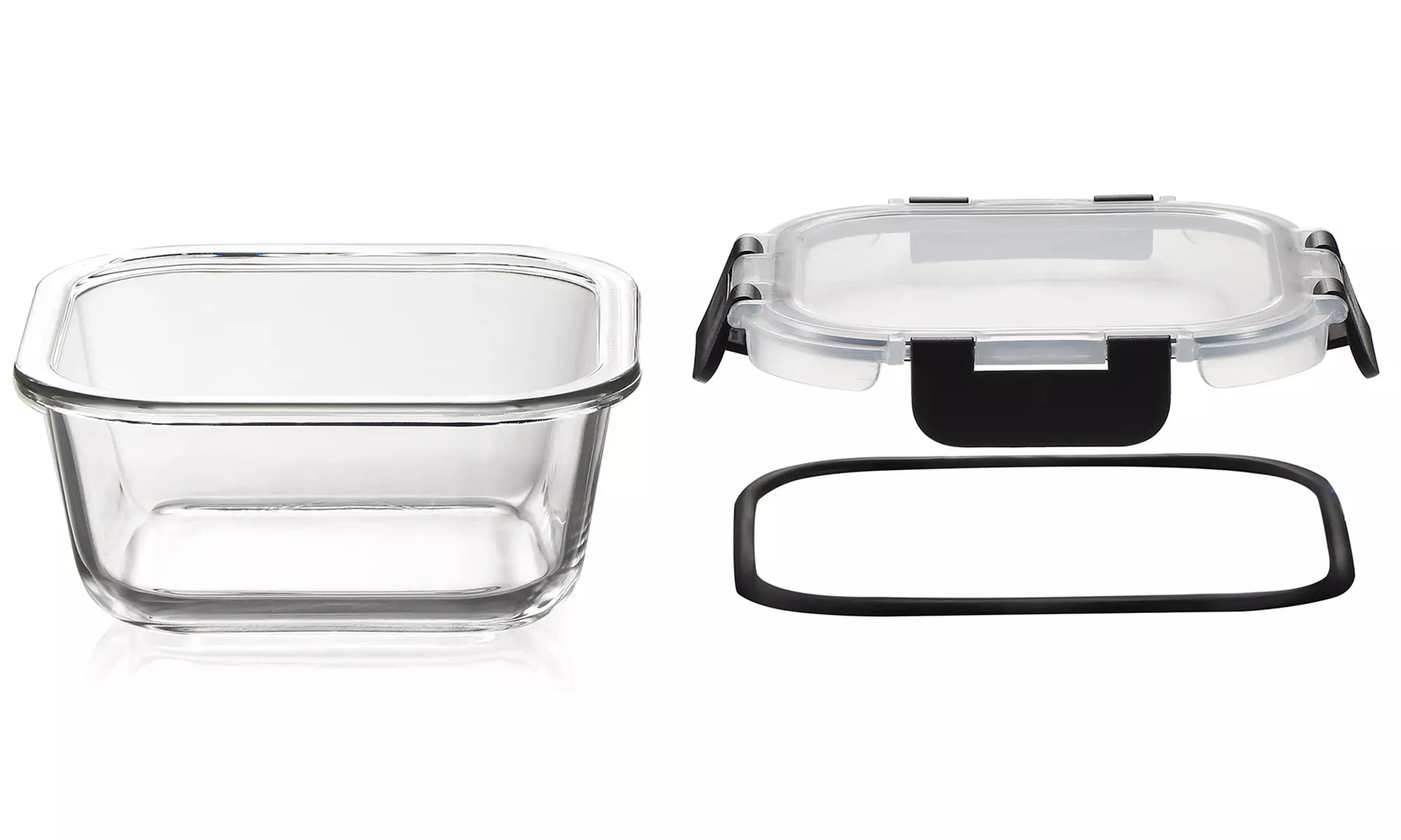 12 contenitori in vetro borosilicato con coperchi