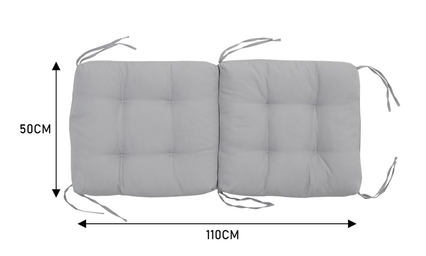 Image 5: 10cm Thick Deep Seat Chair Cushion with Ties