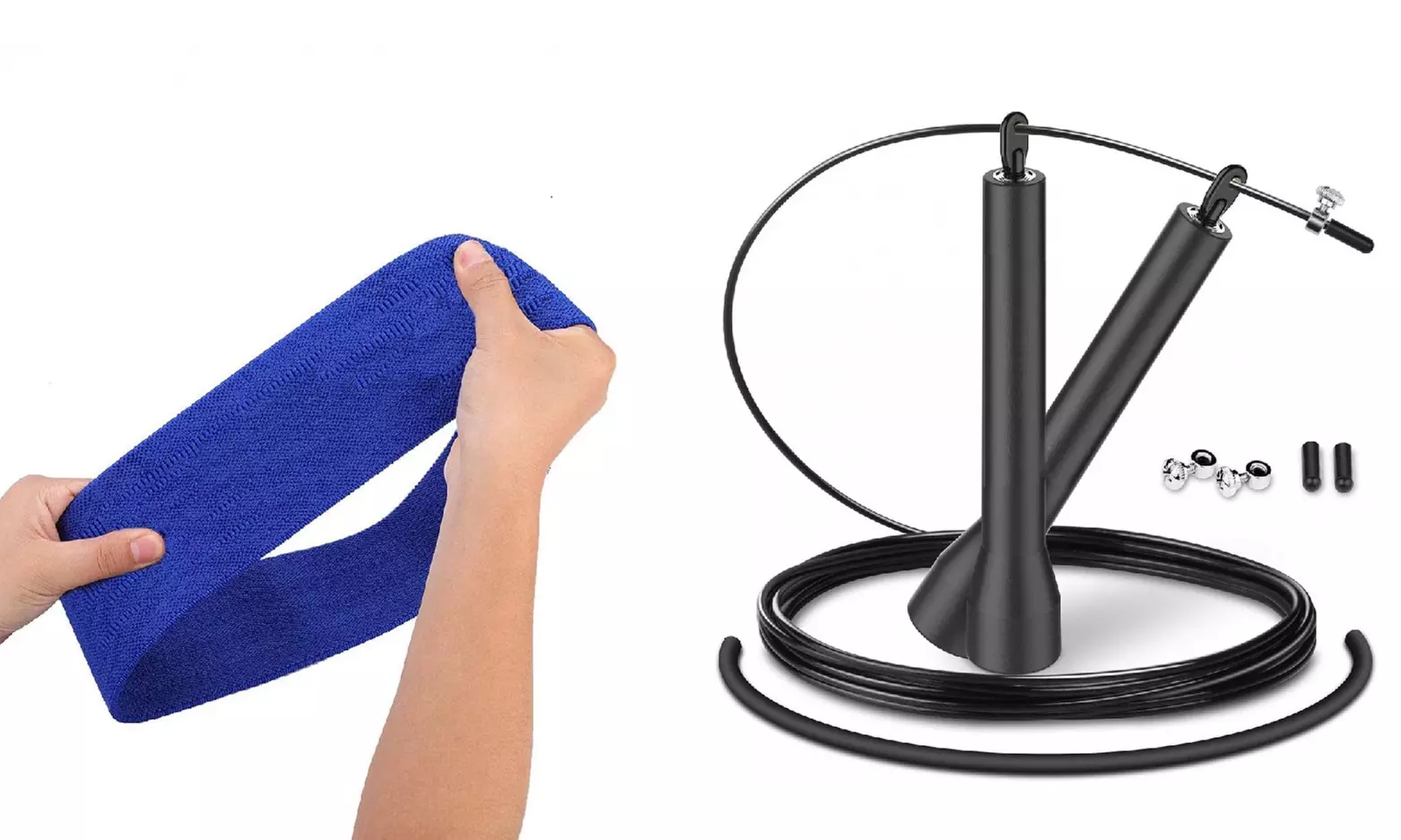 Corda di 3 m in acciaio e fascia di resistenza in nylon per allenamenti - Primary Image