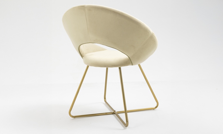 Image 4: Ronde velours fauteuil 'Grace'
