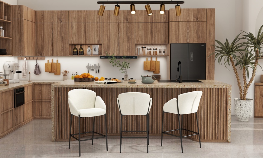 Image 1: Set di 2 sgabelli da bar in tessuto