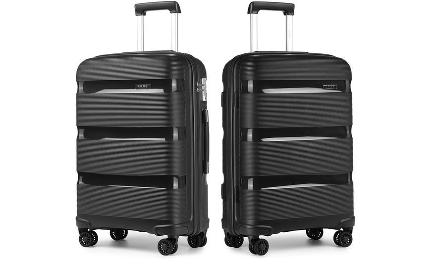 Image 6: KONO Three-Piece PP Hard Shell Suitcases With TSA Lock