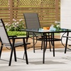 Image 33: Garden Rippled Tempered Glass Table Set