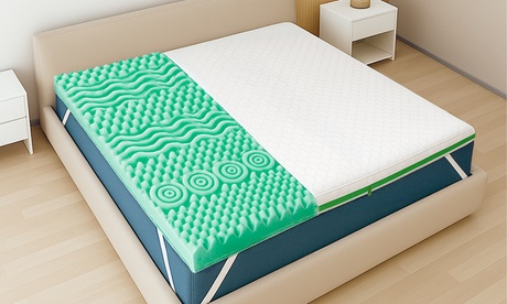 The White Stone Surmatelas en mousse à mémoire Breeze avec 9 zones différenciées ,135 x 190 cm, White