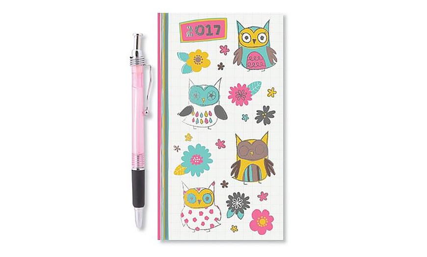 Image 2: Slim Owl Diary with Pen