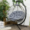 Image 1: Outsunny Outdoor Rattan-Effect Hanging Chair