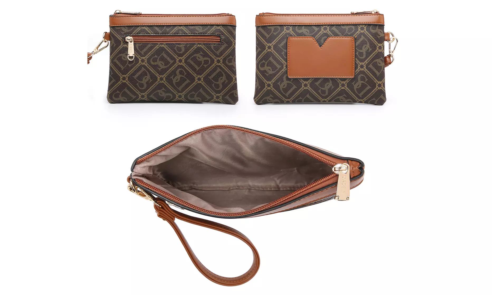 Dasein Signature DS Printed Satchel Handbag with Wallet Set (2-Piece) - Second Medium