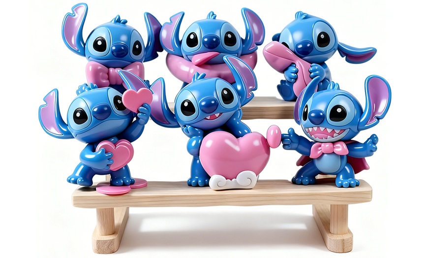 Image 1: Six pieces of Stitch-Inspired Cartoon Figurines Set