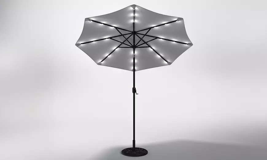 Image 15: Rotatable Solar Strip Lighting Umbrella with Fillable Base