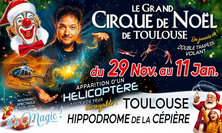 Une escapade de magie à Noël avec le Cirque de Noël à Toulouse, heure et date au choix (jusqu'à 68% de remise) - Primary Image