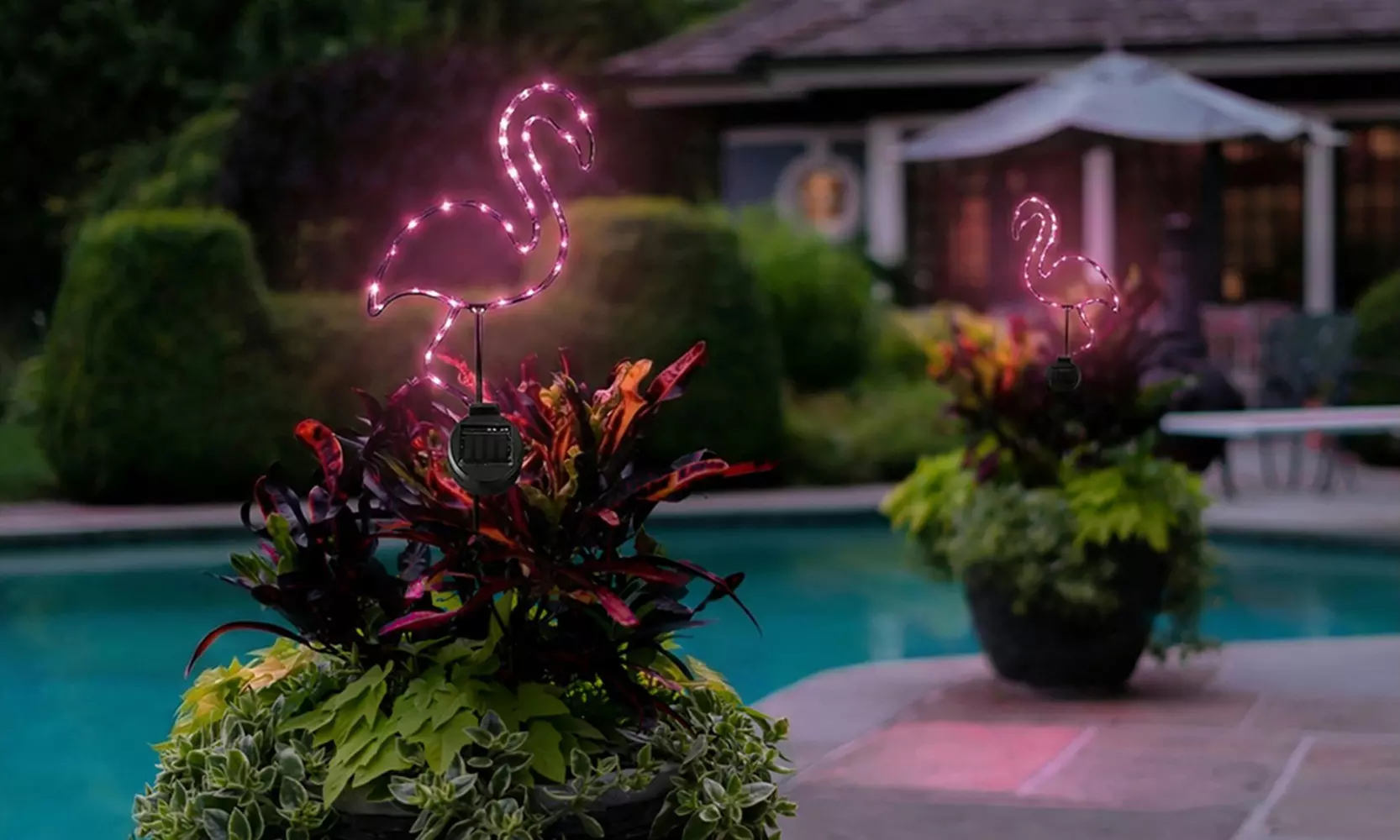 Outdoor Solar Powered LED Decorative Garden Stake Light (Set of 2) - 5 Options