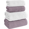Image 9: Set di 4 asciugamani da bagno in cotone