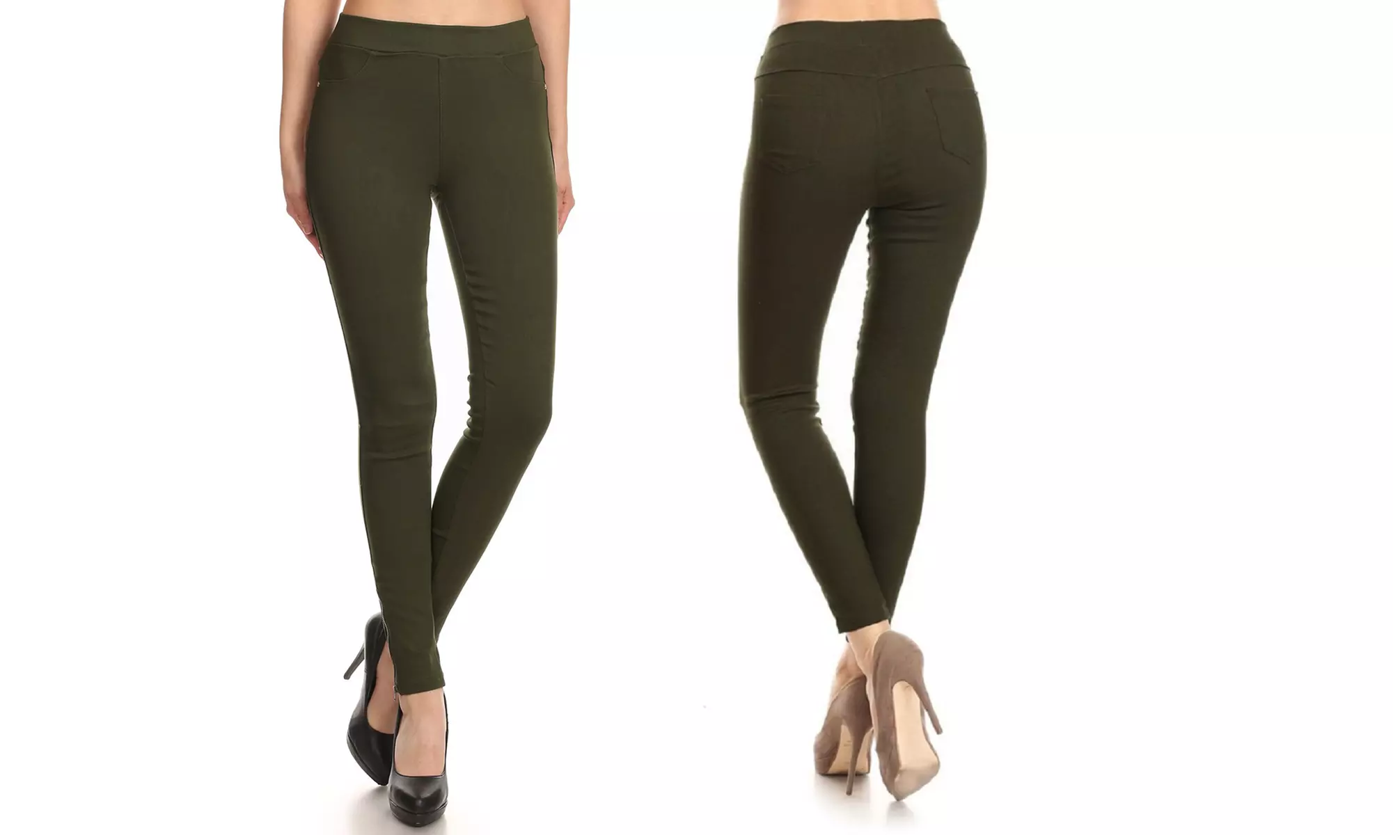 JVINI Women's High Waist Jegging Pull-On Stretch Pant With Plus Sizes