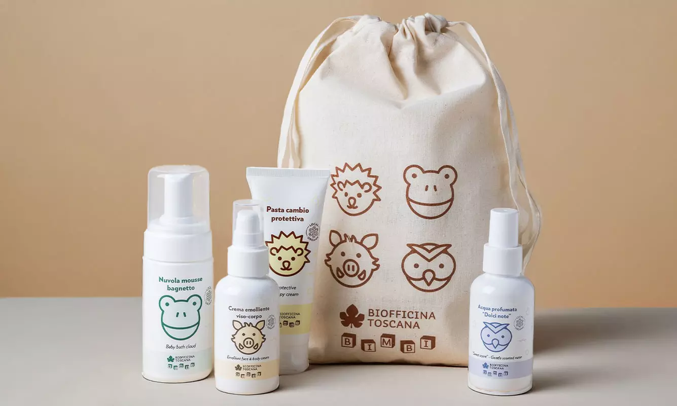 Set Bagnetto e Cambio Biofficina Toscana: Idratazione Lenitiva per la Pelle Sensibile con Avena e Olio EVO Toscano