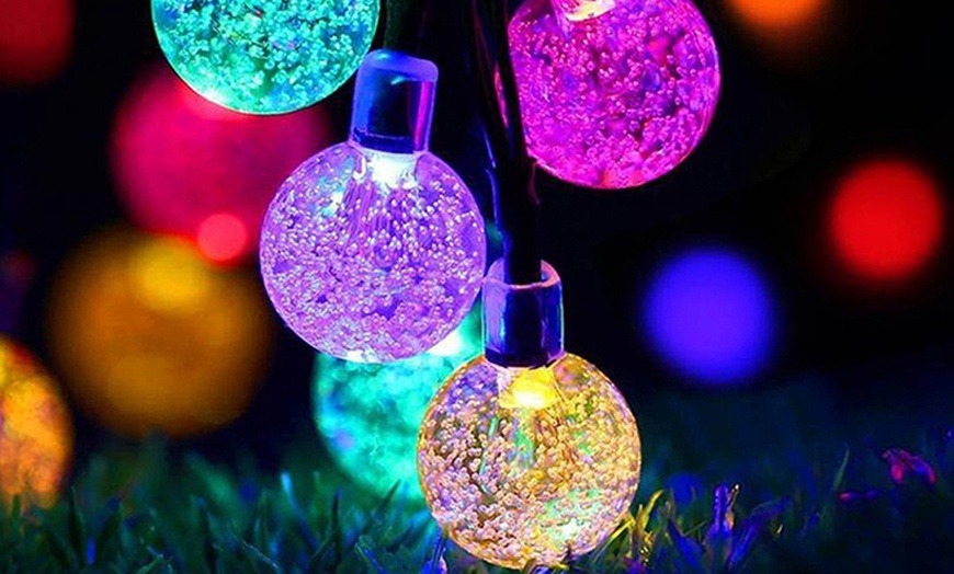 Image 8: 50 LED Multi-Coloured Solar Garden String Light-Multi-color/Warm/White