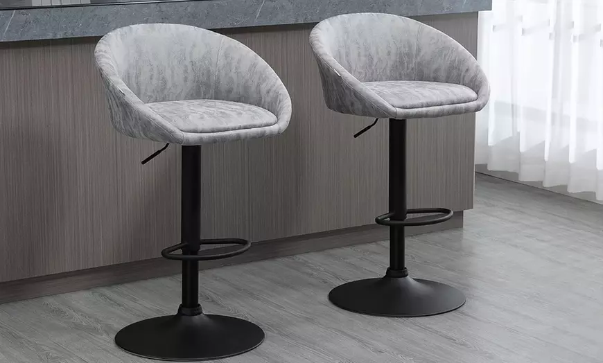 Image 2: Set of Two HomCom Bar Stools; Choice of design