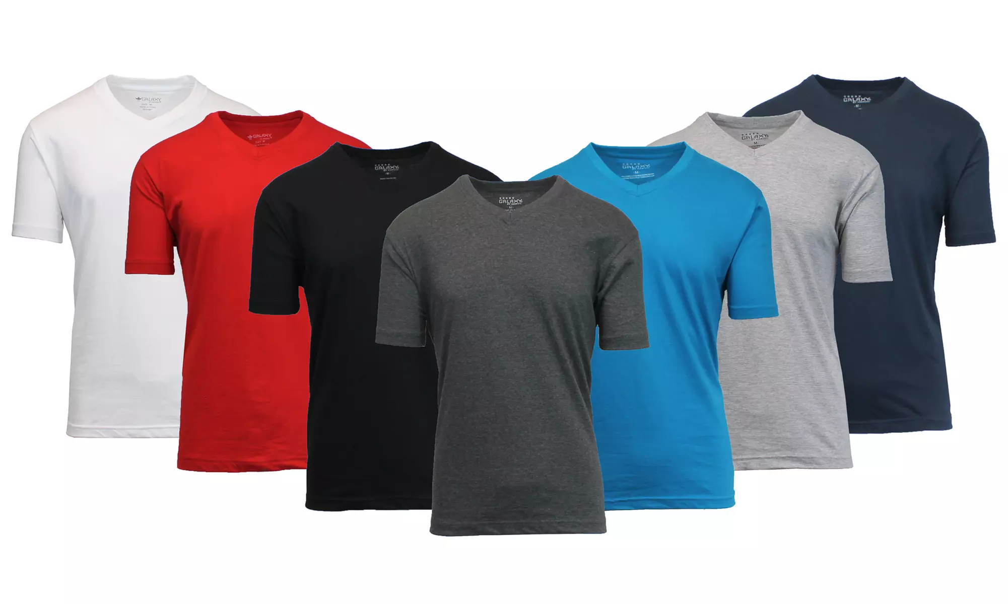 Men's Short Sleeve V-Neck T-Shirts (3-Pack). Extended Sizes Available - Primary Image