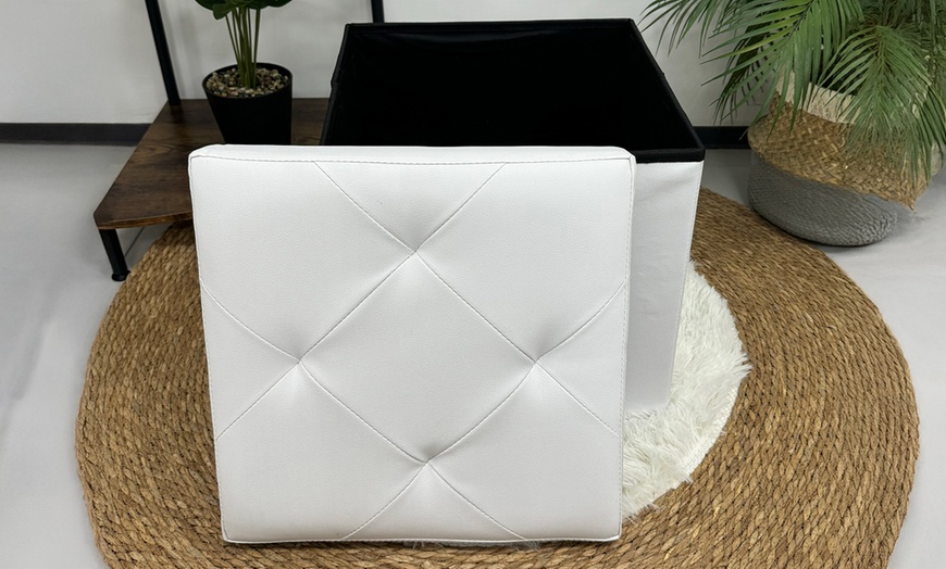 Image 2: Puf cuadrado en ecopiel con almacenamiento