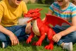 Dragon de feu interactif 35 cm pour enfants, avec LED, sons et effets vapeur - Second Medium