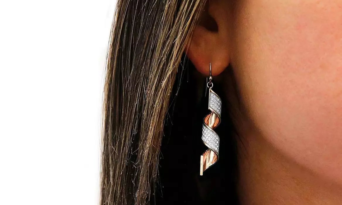 Sterling Silver Spiral Crystal Drop Earrings Made With Crystals From Swarovski