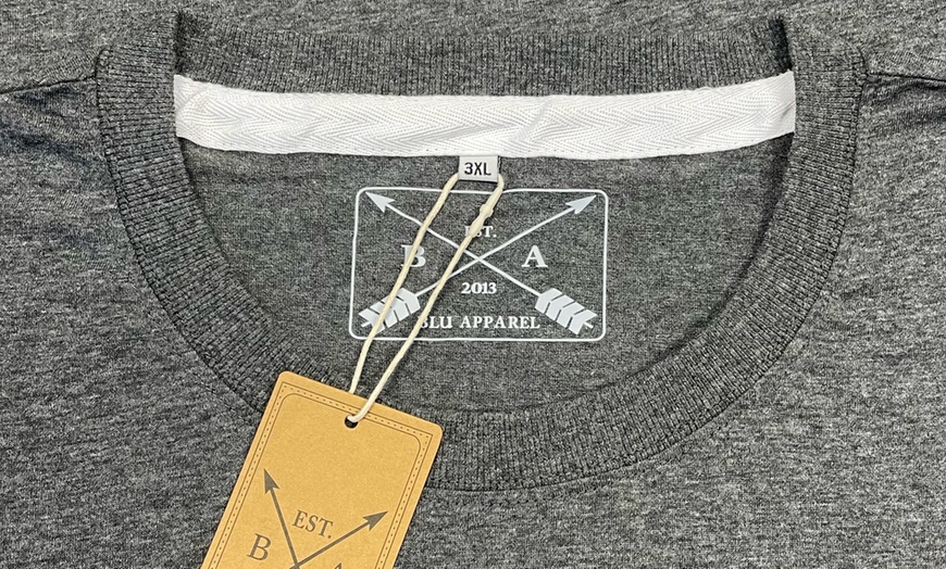 Image 6: Pack of Three Blu Apparel Long-Sleeved Crew Neck T-Shirts