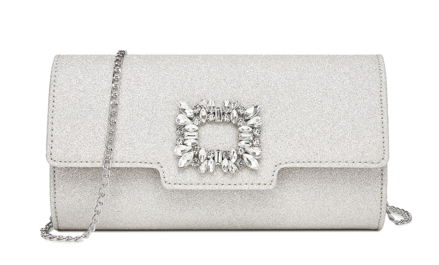 Image 6: Miss Lulu Crystal-Embellished Evening Clutch