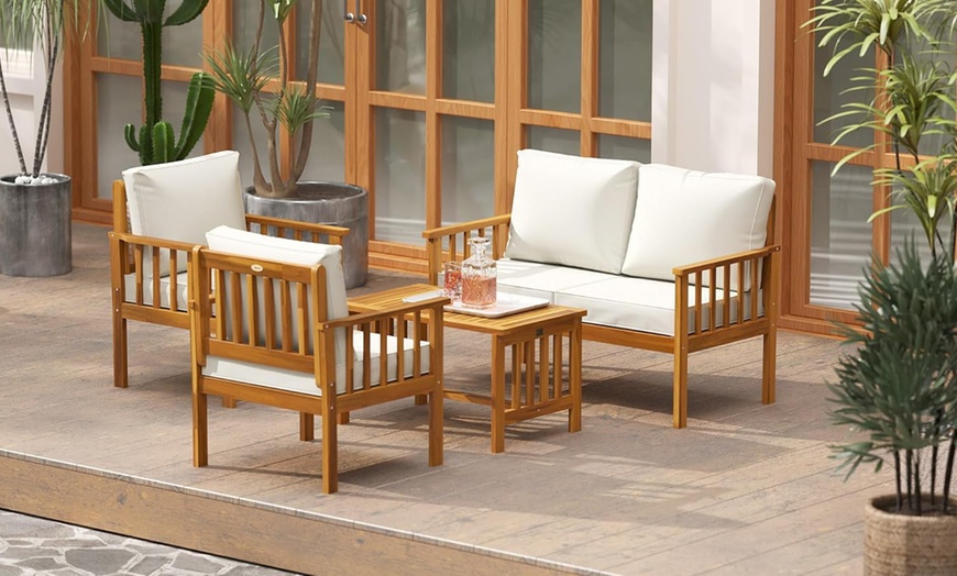 Image 10: Outsunny Four Seater Garden Furniture Set